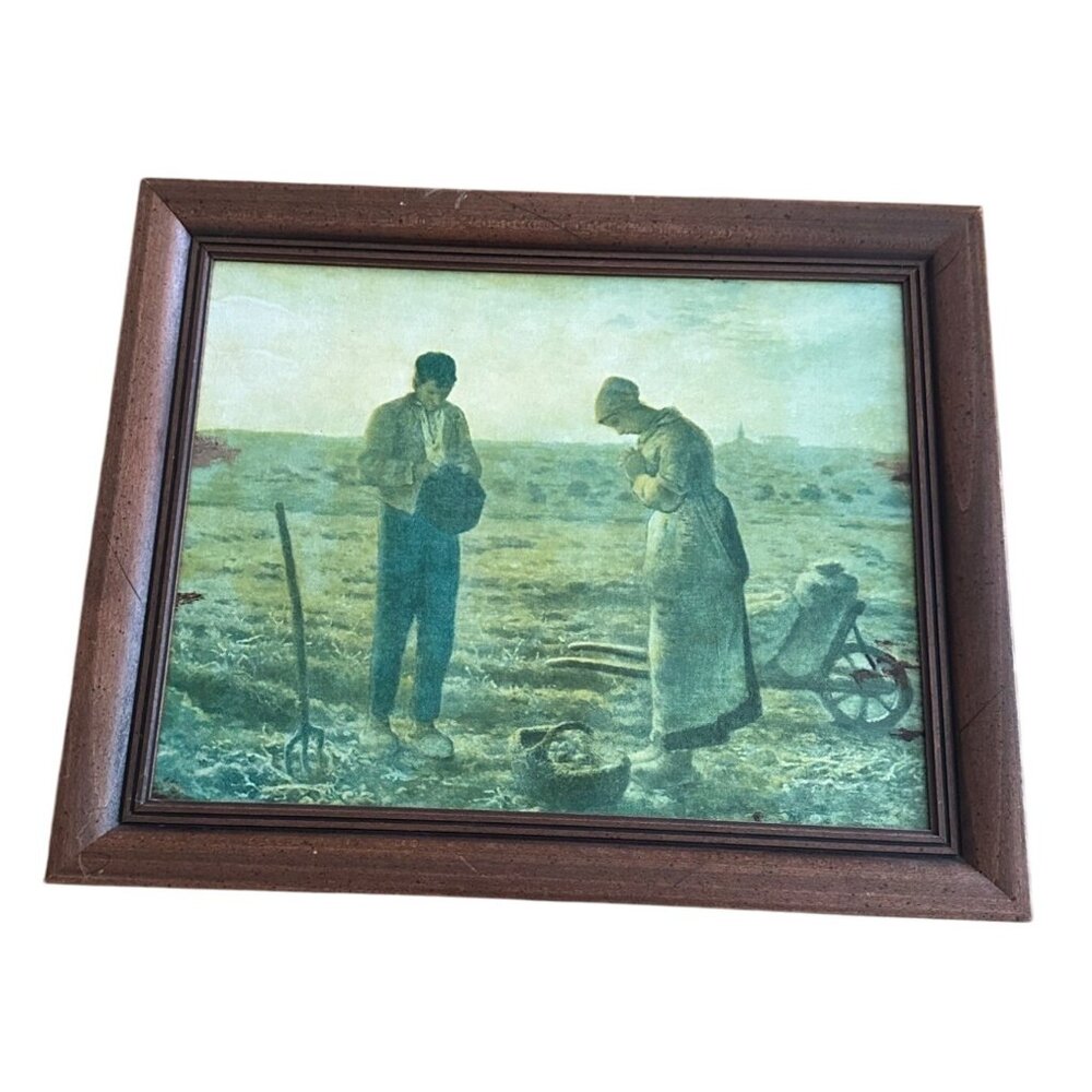 Vintage Framed Print " Millet The Angelus 1857-59" By Lerusi Creations Wall Art
